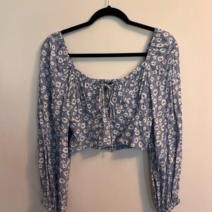 Target Blue Floral Blouse